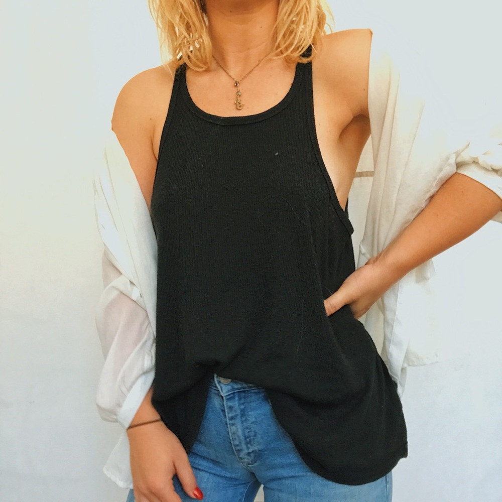 Free People Black Lounger Tank